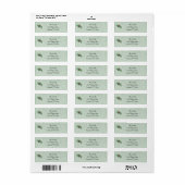 Mint Green Damask Retouradres Labels (Full Sheet)