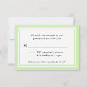 Mint Green Damask RSVP-reactiekaart RSVP Kaartje (Achterkant)
