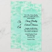 Mint Green Damask Wedding Invitation Kaart (Voorkant / Achterkant)