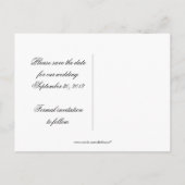 Mint Green Damask with Mint Ribbon De datum opslaa Aankondigingskaart (Achterkant)