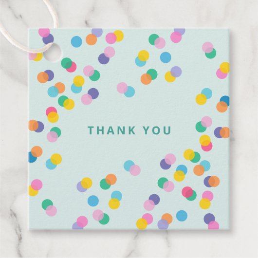 Mint Green Dank je Confettien. Bedankjes Labels (Voorkant)