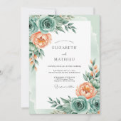 Mint Green Delicate Spring Wedding Kaart (Voorkant)