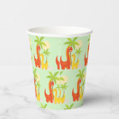 Mint Green Dinosaur Paper Cup voor kinderfeestjes Papieren Bekers (Rechts)