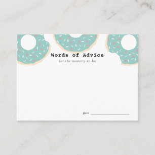 Mint Green Donut Baby shower Advies Kaarten