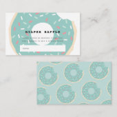 Mint Green Donut Baby shower Luier Raffle Ticket Informatiekaartje (Voorkant / Achterkant)