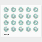 Mint Green Donut Boy's Verjaardag Dank u Ronde Sticker (Vel)