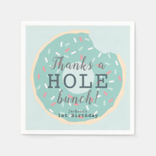 Mint Green Donut Boy's Verjaardag Dank u Servet