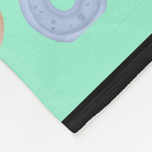 Mint Green Donut Custom Name Medium Fleece Blanket (Hoek)