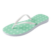 Mint Green Dotted Sjabloon Classic Design Elegant Teenslippers (Schuin)