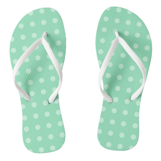 Mint Green Dotted Sjabloon Classic Design Elegant Teenslippers (Voetbed)