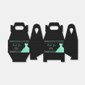 Mint Green Dress Faux Glitter Quinceanera Bedankdoosjes (Uitgevouwen)