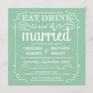 Mint Green Eat Drink en zijn huwelijkshuwelijk uit Kaart