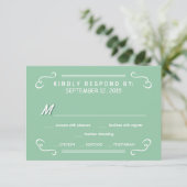 Mint Green Eat Drink & RSVP Rustic Wedding Reply (Staand voorkant)
