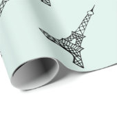 Mint Green Eiffel Tower Wrapping Paper Cadeaupapier (Rol Hoek)