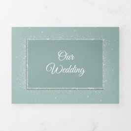 Mint Green Elegance bruiloft Drieluik Uitnodiging