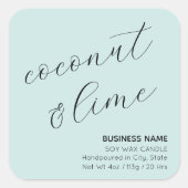 Mint Green Elegant Candle Cosmetische Sticker Labe (Voorkant)