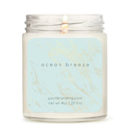 Mint Green Elegant Candle Cosmetische Sticker Labe