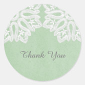 Mint Green Elegant Lace Dank u Stickers (Voorkant)