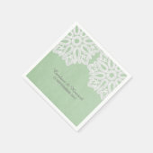 Mint Green Elegant Lace Paper Napkins Servetten (Hoek)
