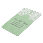 Mint Green Elegant Lace sparen de Datum Flexi Magn Magneet (Linkerzijde)