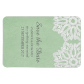 Mint Green Elegant Lace sparen de Datum Flexi Magn Magneet (Horizontaal)
