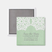 Mint Green Elegant Lace sparen de Magnet van de Da (Voorkant / Achterkant)
