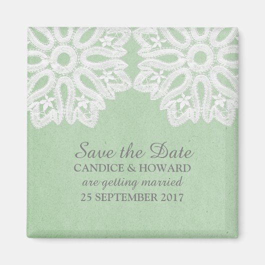 Mint Green Elegant Lace sparen de Magnet van de Da (Voorkant)