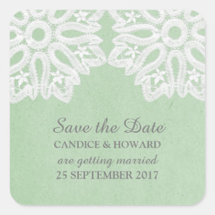 Mint Green Elegant Lace sparen de Stickers van de 