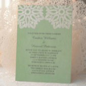 Mint Green Elegant Lace Wedding Invite Kaart