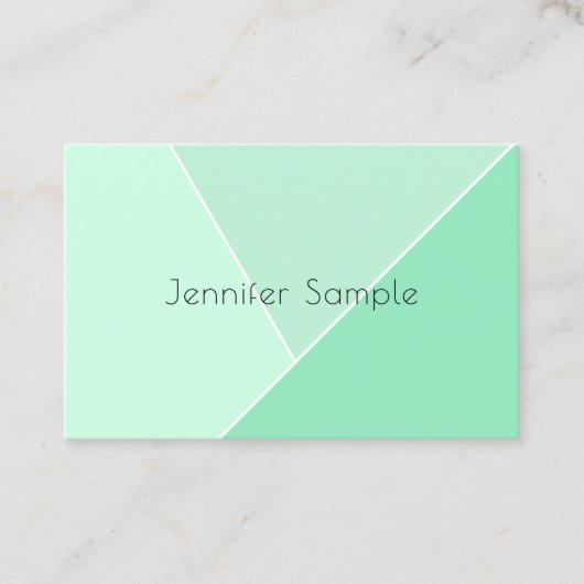 Mint Green Elegant Moderne Minimalistische Sjabloo Visitekaartje (Voorkant)