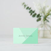 Mint Green Elegant Moderne Minimalistische Sjabloo Visitekaartje (Staand voorkant)