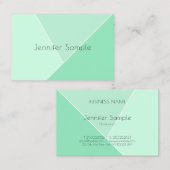 Mint Green Elegant Moderne Minimalistische Sjabloo Visitekaartje (Voorkant / Achterkant)