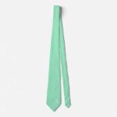 Mint Green Elegant Monogram + Naam Stropdas (Voorkant)