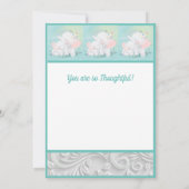 Mint Green Elephant Boy Girl Baby shower Bedankkaart (Achterkant)