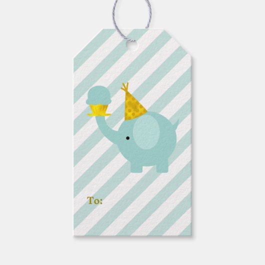 Mint Green Elephant Cadeaulabel (Voorkant)