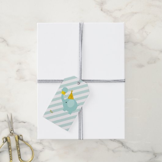 Mint Green Elephant Cadeaulabel (Met Touw)