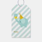 Mint Green Elephant Cadeaulabel (Achterkant)