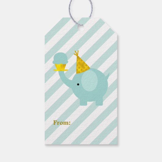 Mint Green Elephant Cadeaulabel (Achterkant)