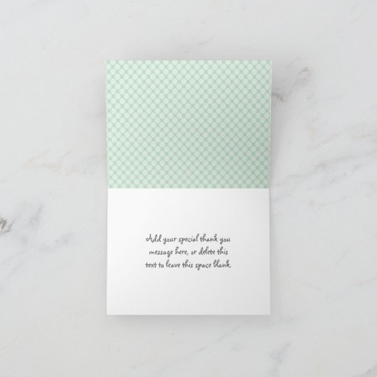 Mint Green Elephant Diaper Baby shower Dank u Bedankkaart (Binnen)