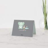 Mint Green Elephant Diaper Baby shower Dank u Bedankkaart (Achterkant)