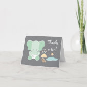 Mint Green Elephant Diaper Baby shower Dank u Bedankkaart (Voorkant)