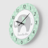Mint Green Elephant Gender Neutral Nursery Grote Klok (Hoek)
