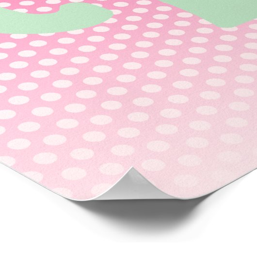 Mint Green Elephant op Roze Poster (Hoek)