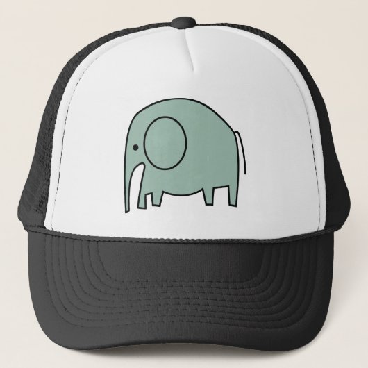 MINT GREEN ELEPHANTS TRUCKER PET (Voorkant)