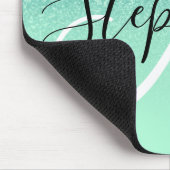 Mint Green en Blauwgroen Glitter Ombre Sparkle Mon Muismat (Hoek)