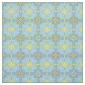 Mint Green en Blue |  Floral Pattern Stof (Swatch)