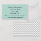 Mint Green en Chevron Wedding Enclosure Card Informatiekaartje (Voorkant / Achterkant)