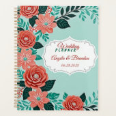 Mint Green en Coral Beach bruiloft Planner (Voorkant)