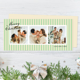 Mint Green en Cream Chic Vertical Stripes 3 Foto