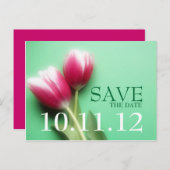 Mint Green en Fuchsia Save the Date Briefkaart (Voorkant / Achterkant)